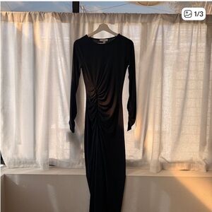 Reiss Elegant Black Long Sleeve Dress